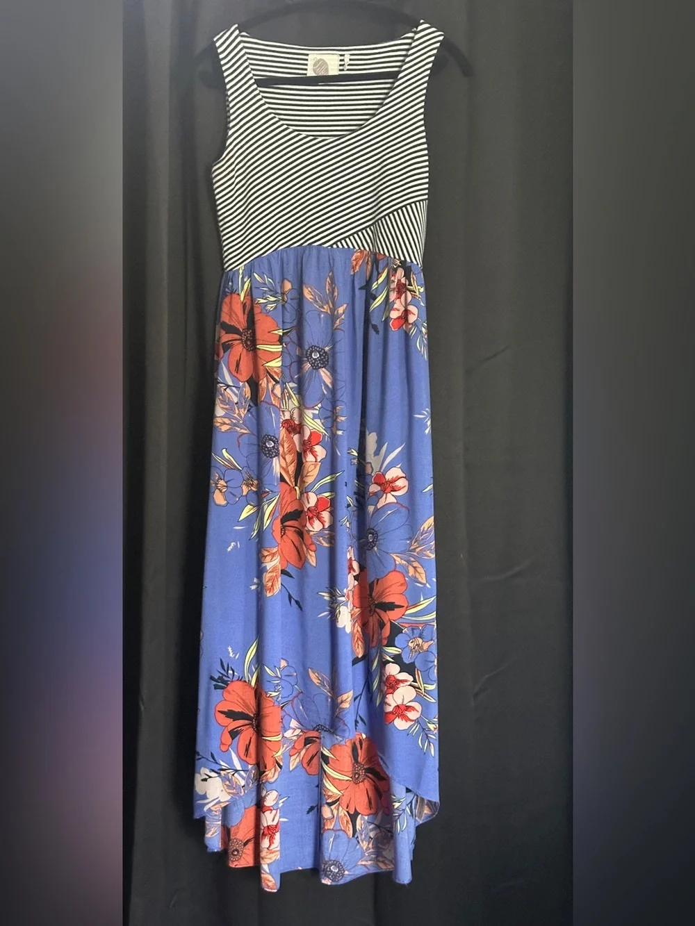 Anthropologie Lilka Zelie Floral Striped High-Low Maxi Dress XS